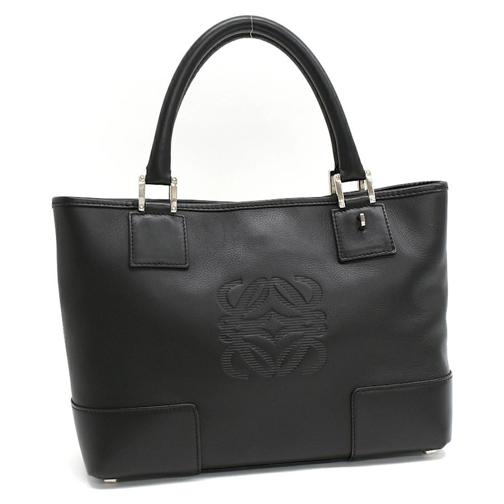 Loewe Anagram Tote Bag Handbag Fusta Leather Black